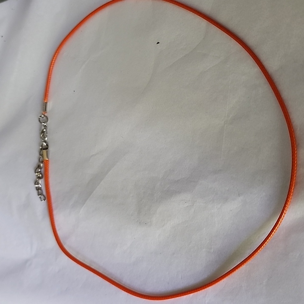 18 Inch Waxed LEATHER Lobster Close Rope Chain only PUMPKIN COLOR